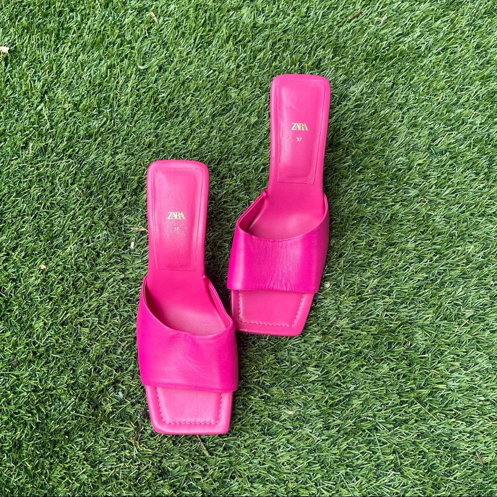 Hot Pink Mule Heels